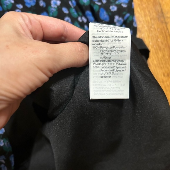 J Crew Factory Shirt Womens Small Floral Mock Neck Blouse Top Cottage Blue - Picture 11 of 12